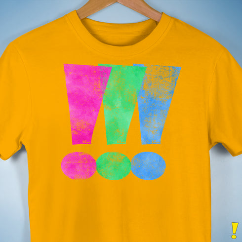 Polysexual Pride Exclamation Points Premium Unisex T-Shirt - Gold